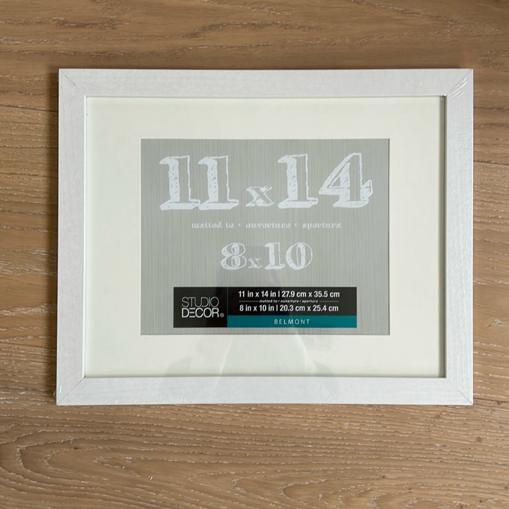 11" x 14" White Belmont Picture Frame with 8" x 10" Mat by Studio Décor
